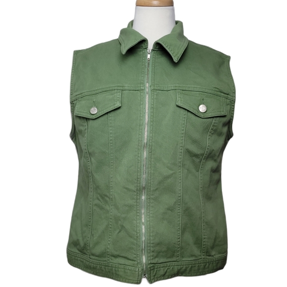 cleo Jackets & Blazers - CLEO Jean Jacket Vest Zip Up